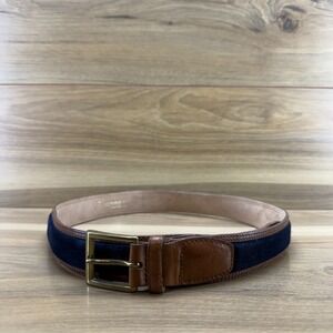 Herring Shoes Mens Belt Size 36 Navy & Brown Leather England